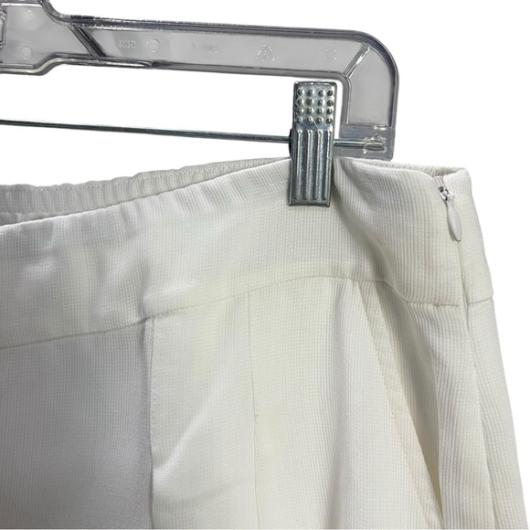 EILEEN FISHER Off White Wideleg Pants Formal size Medium Pleated Trousers Pocket - Picture 7 of 9